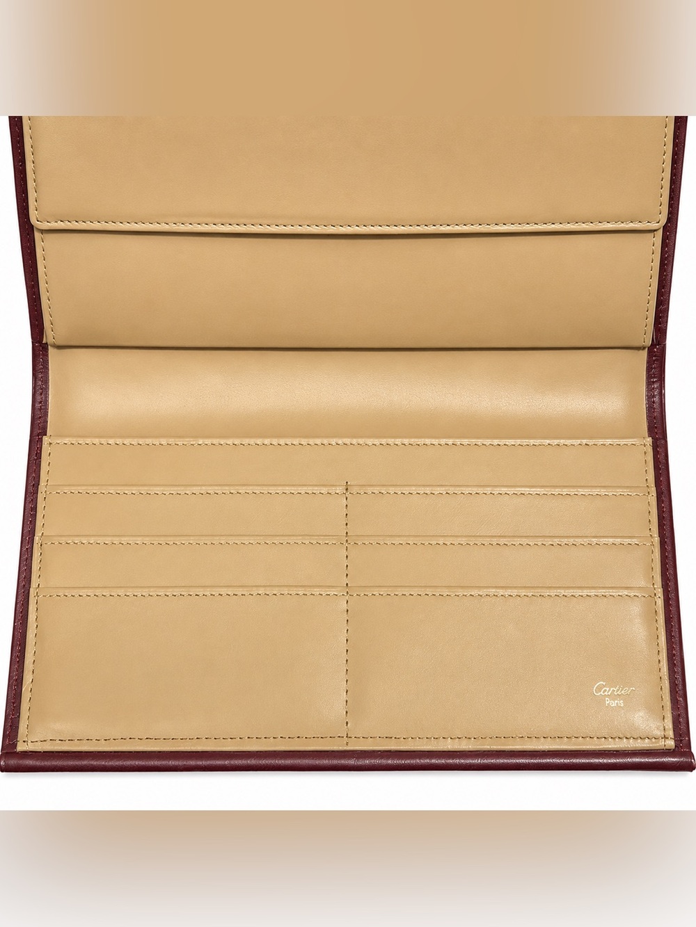 NEW Cartier TRINITY Burgundy Leather Top-Handle Bag Gold & Silver Hardware - Picture 12 of 14